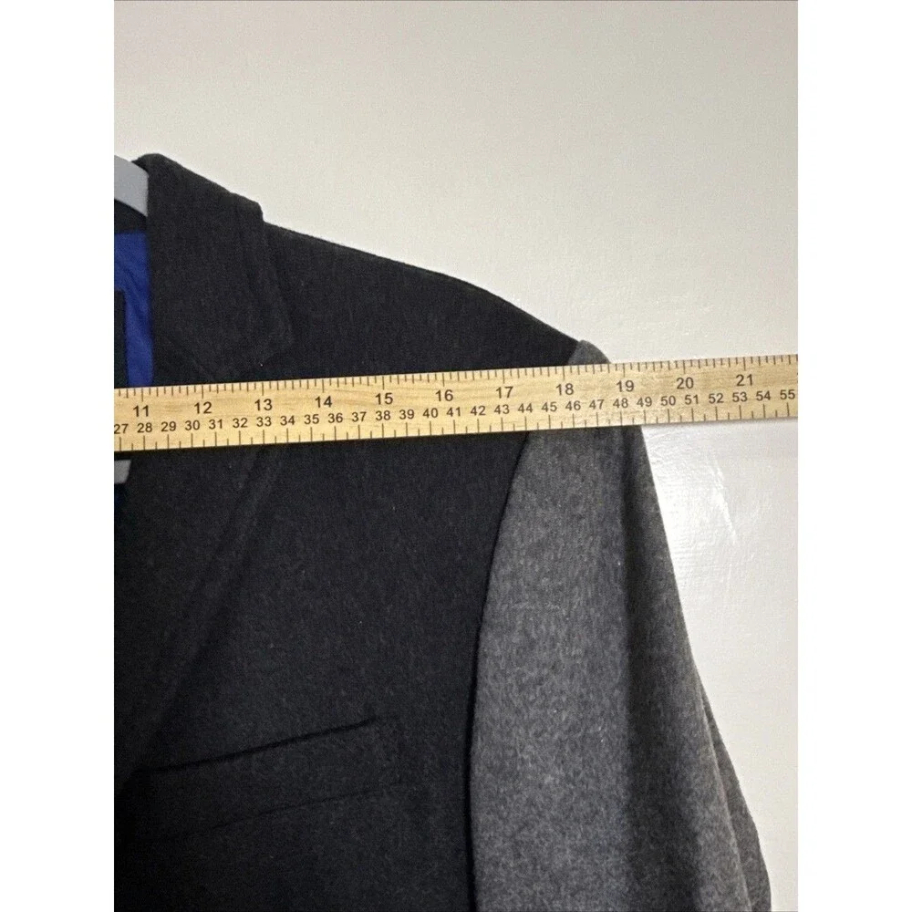 ESPRIT MEN’S Grey 2-Tone Wool Blend Blazer With Elbow Patch Size Large